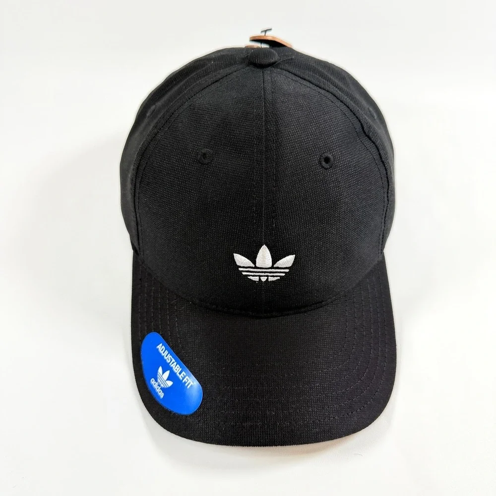 adidas Originals Relaxed Modern Trefoil Hat Black Strapback Cap NWT BH4547